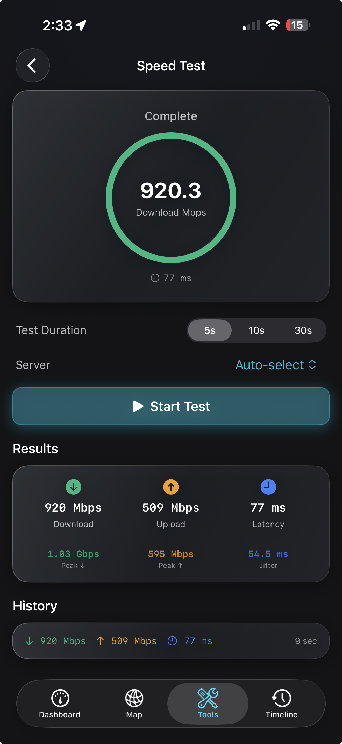 Speed Test — download, upload, and latency